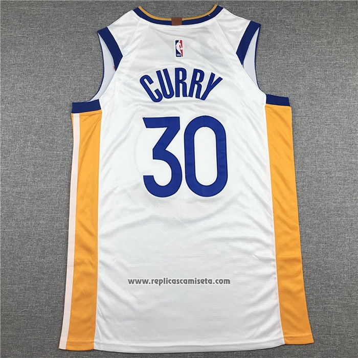 Camiseta Golden State Warriors Stephen Curry #30 Association 2020-21 Blanco